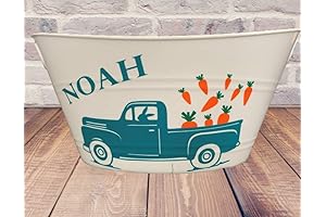 Personalized Easter Basket with Name - Large Bucket for Kids - Pail...