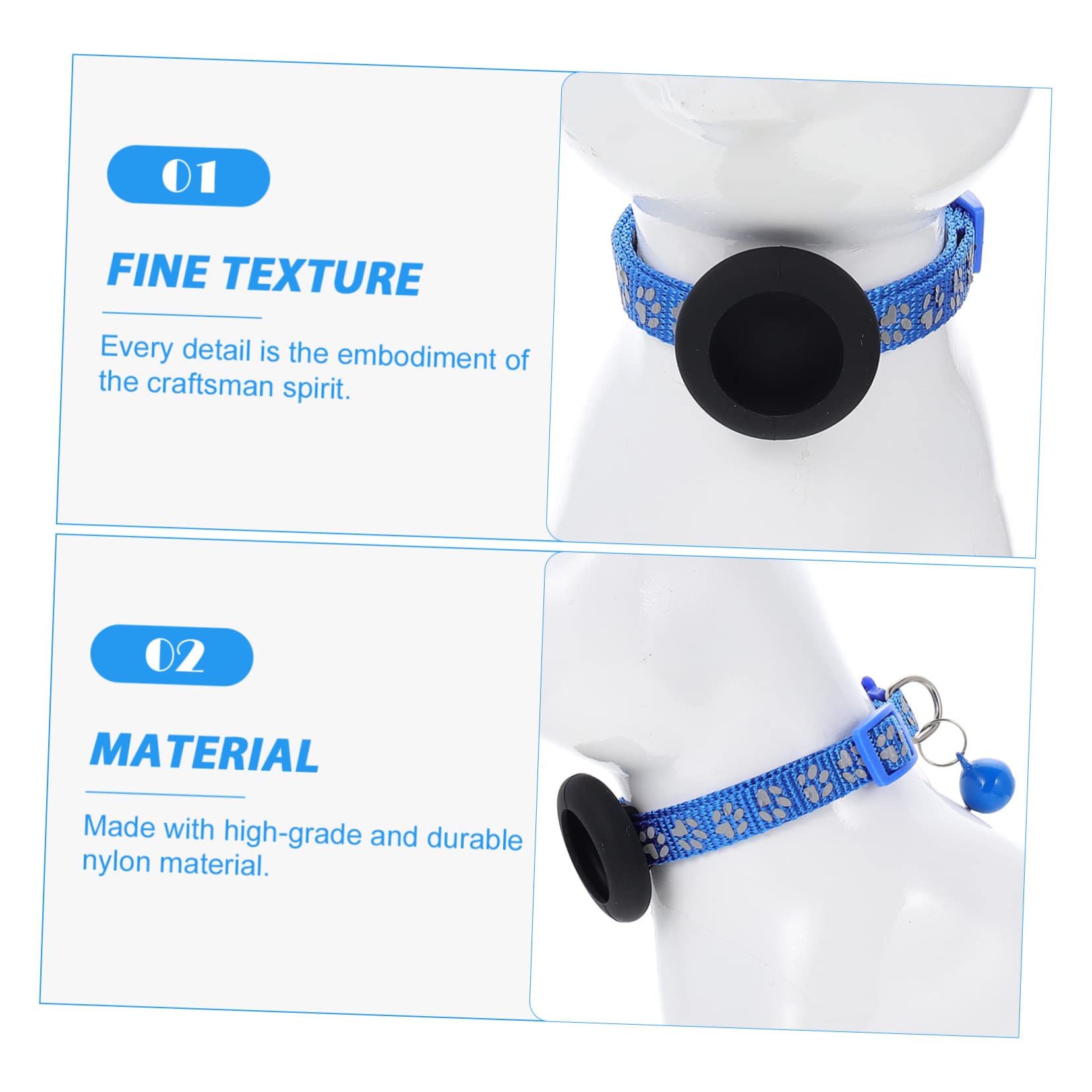 GALPADA Tracking with App for Cats Kittens Bells for Large Dogs Adjustable Puppy for Litter Pet Air Cat Tag Nylon Blue