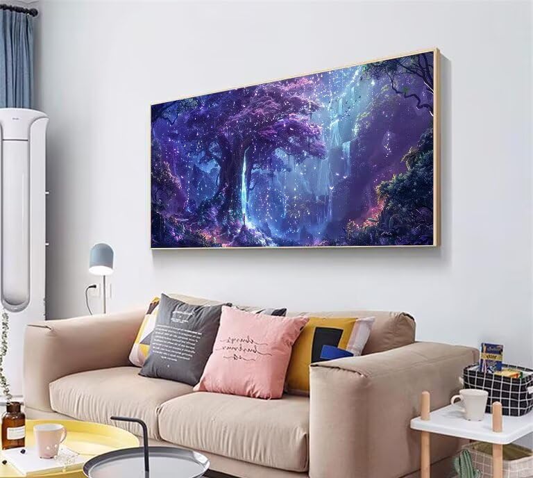 Peinture Diamant Arbre 5D pour illuminer votre salon avec une décoration murale XXL à faire soi-même - 3