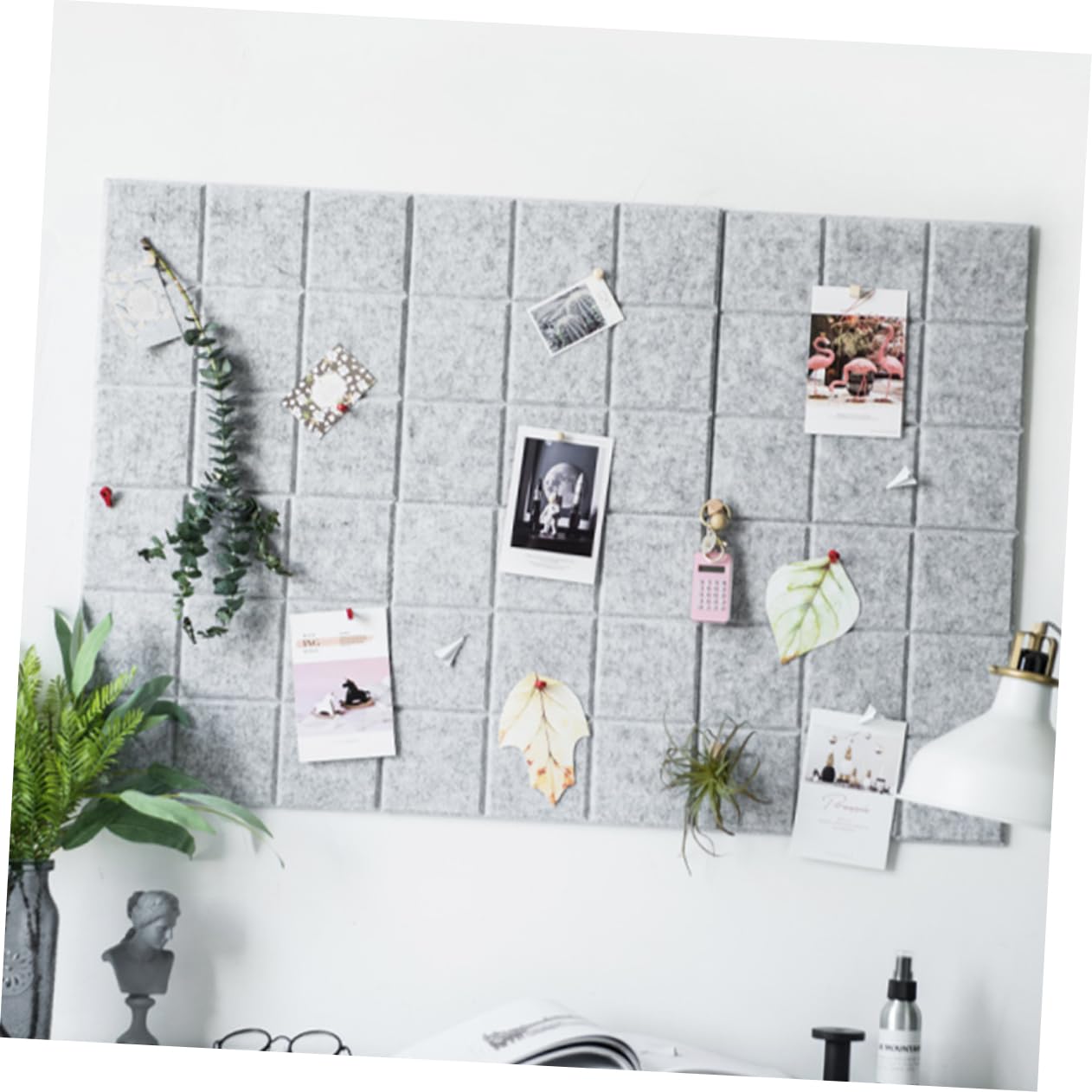 SOLUSTRE 3pcs Message Board Decoration Photo Display Board Stereoscopic Wall Ornament Wall Artworks Grey