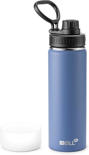 Miniatura 36 de Botella de Agua Aislada - Frasco Deportivo de Boca Ancha de Acero Inoxidable al Vacío de 18 onzas con Funda de Silicona - Botella de Agua de Metal