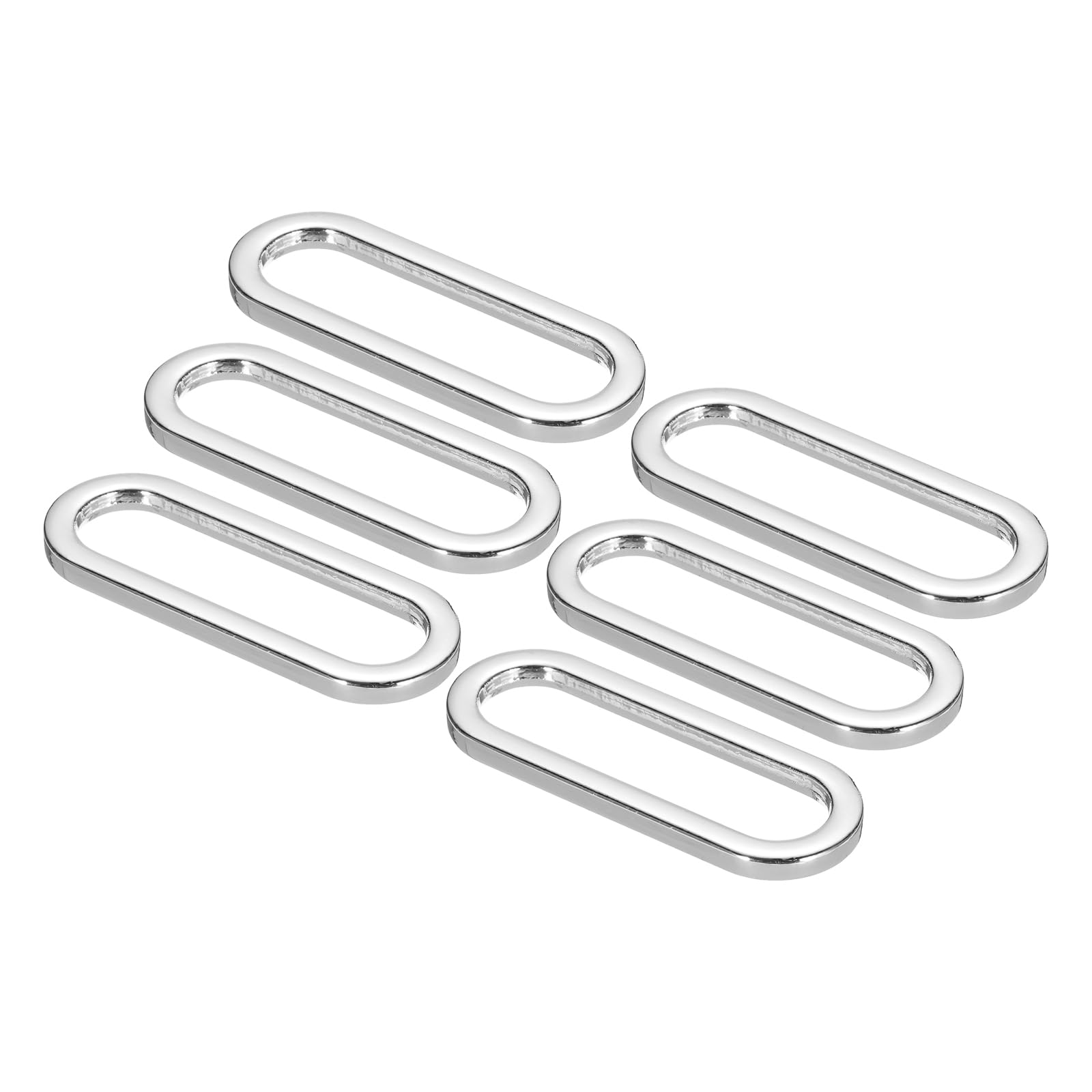 PATIKIL 1.5 Inch Metal Oval Ring Buckle, 6 Pack Adjustable Buckle Loops Non Welded Strap Fastener for Backpack Bag Belt Silver