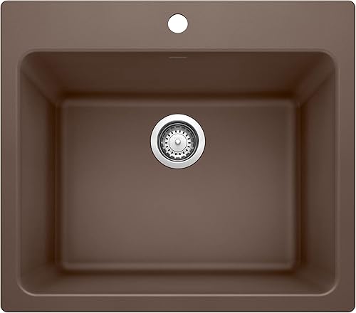 Vista 15 de BLANCO LIVEN SILGRANIT - Fregadero de lavandería desplegable o empotrado, 25x22x12 pulgadas, negro carbón