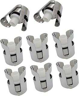 2/4/6/8Pcs Wine Champagnes Stopper With Steel Clip For Freshnesses Preservations Compatibles With Various Bottle Type Steel Silicones Bottle Stopper
