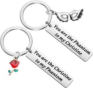 Phantom of The Oper Inspired Gift Phantom and Christine Gift Broadwa Jewelry Couple Keychain