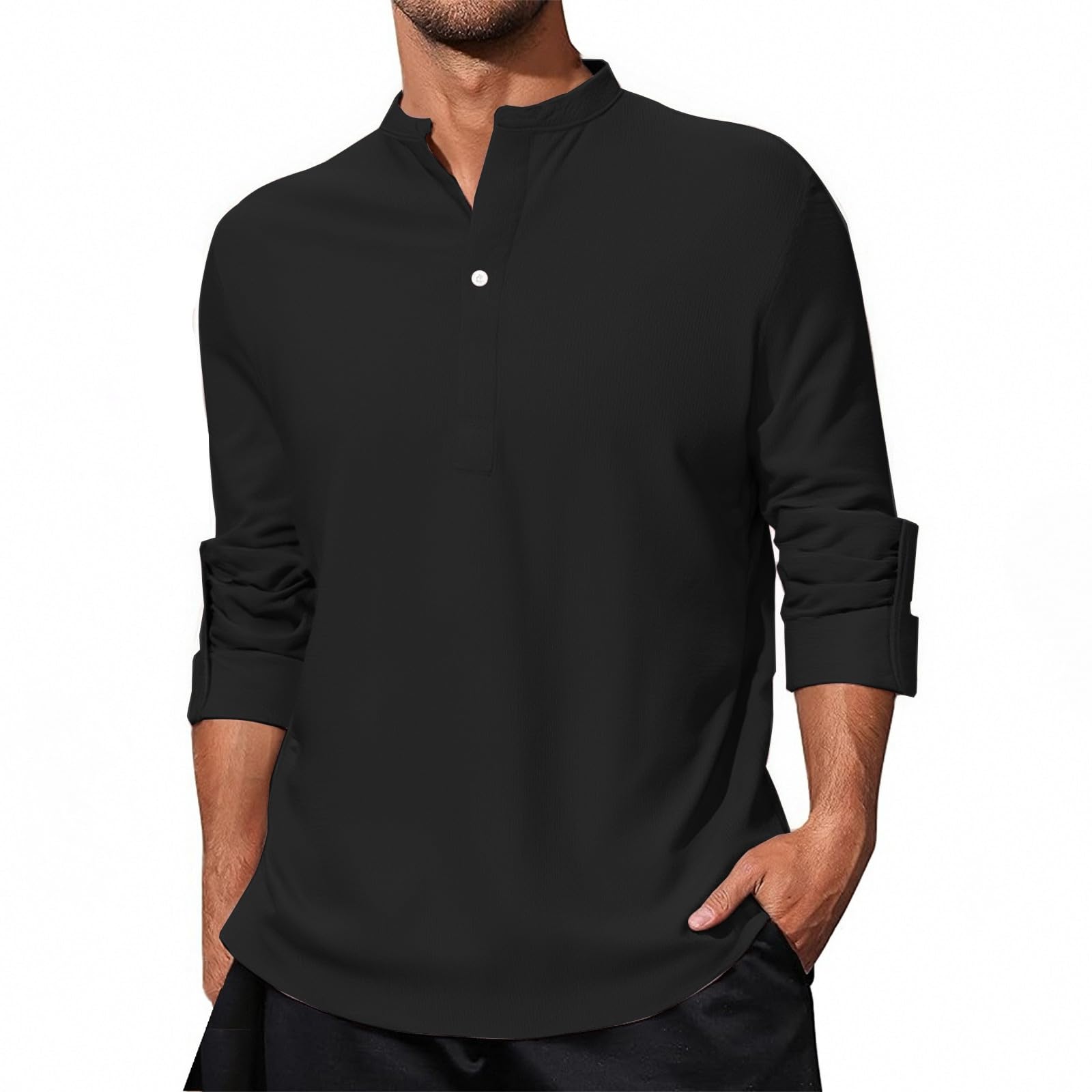 Mens Shirts Long Sleeve Wrinkle-Free Regular Fit Business Oversized Dress Shirt Work Button Down Shirts