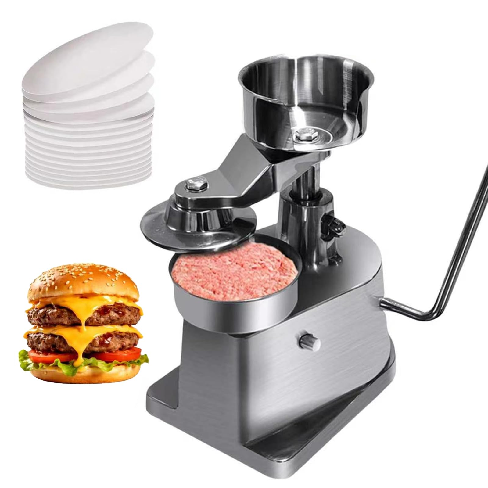 Fhrka Commercial Burger Press Patty Maker, Non-Stick Meat Press Maker Machine, Removable For Bbq Baking Stuffed Burgers 15Cm (15Cm)