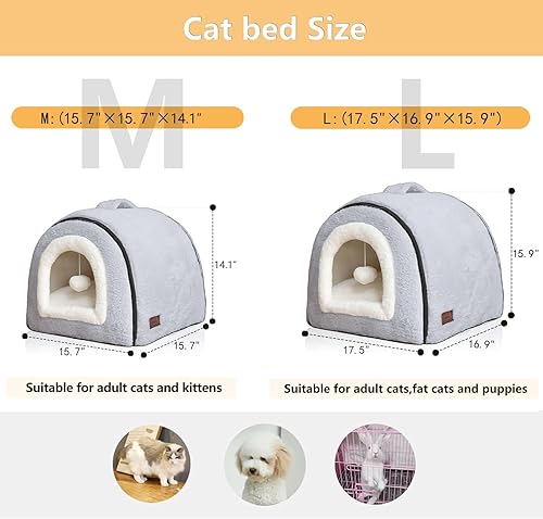 Cat Bed for Indoor Cats，Foldable cat cave，Anti-Slip & — close-up of materials and construction quality