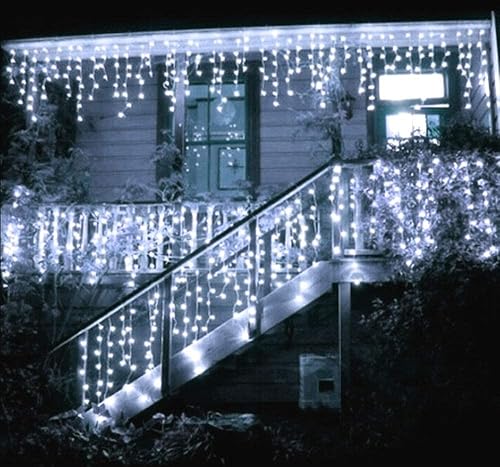 Miniatura 9 de Toodour Paquete de 2 luces solares de Navidad de 200 LED de 72 pies y 360 luces LED de carámbano de Navidad de 29.5 pies