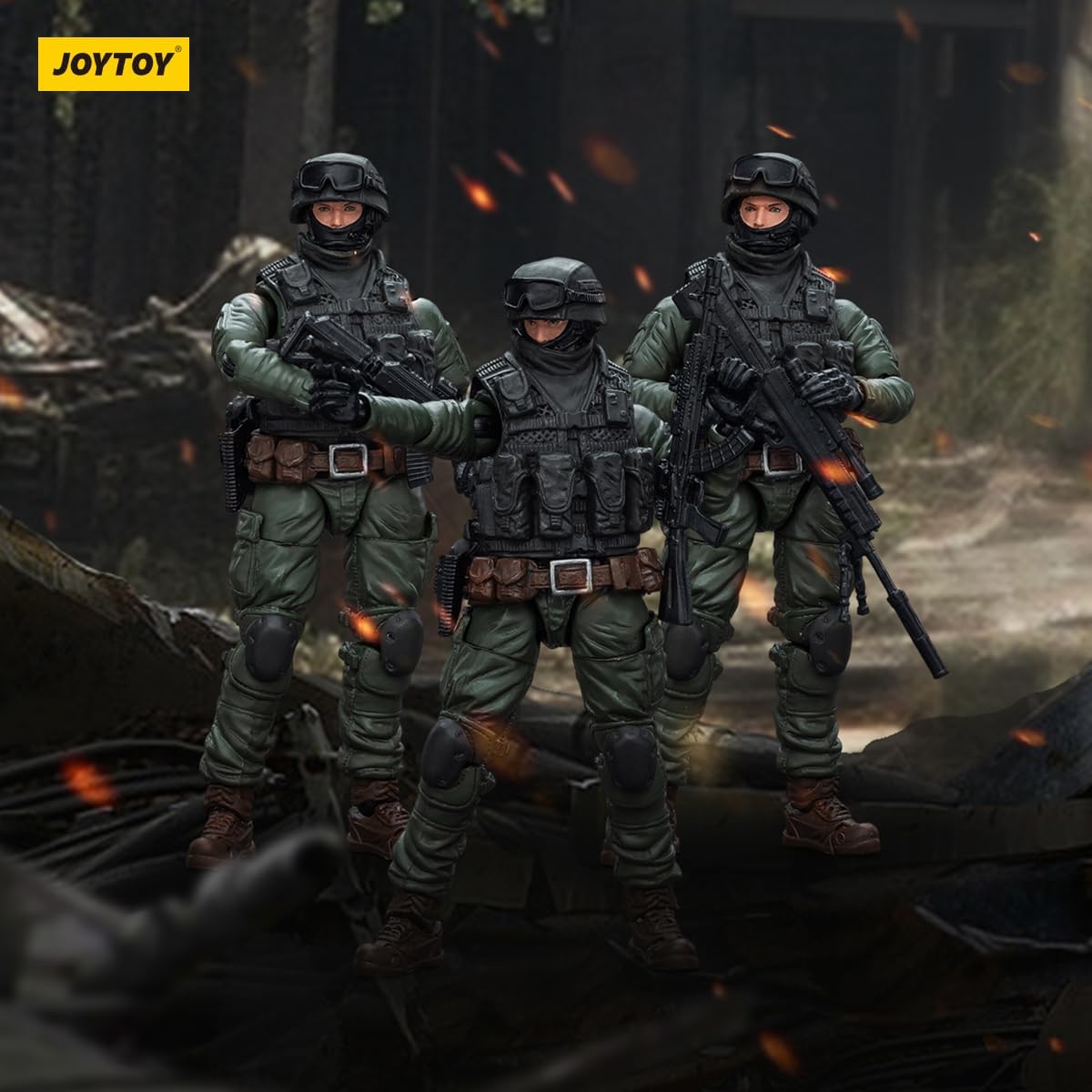 JOYTOY 1/18 Action Figure Dark Source Russian CCO Special Forces Set of 3 Figures 3''Tall Movable Model Collectible Figurine