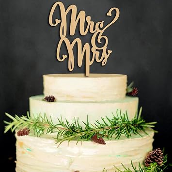 Mr and Mrs Cake Toppers Rustic Wood Wedding Aniversary Party Engagement Decoration