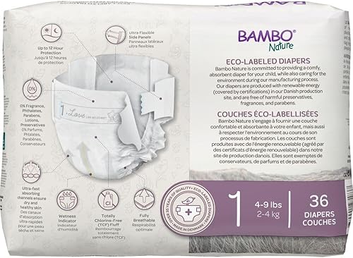 Miniatura 9 de Bambo Nature Pañales ecológicos de primera calidad para bebés tamaños 1 a 6 disponibles talla 1 36 unidades