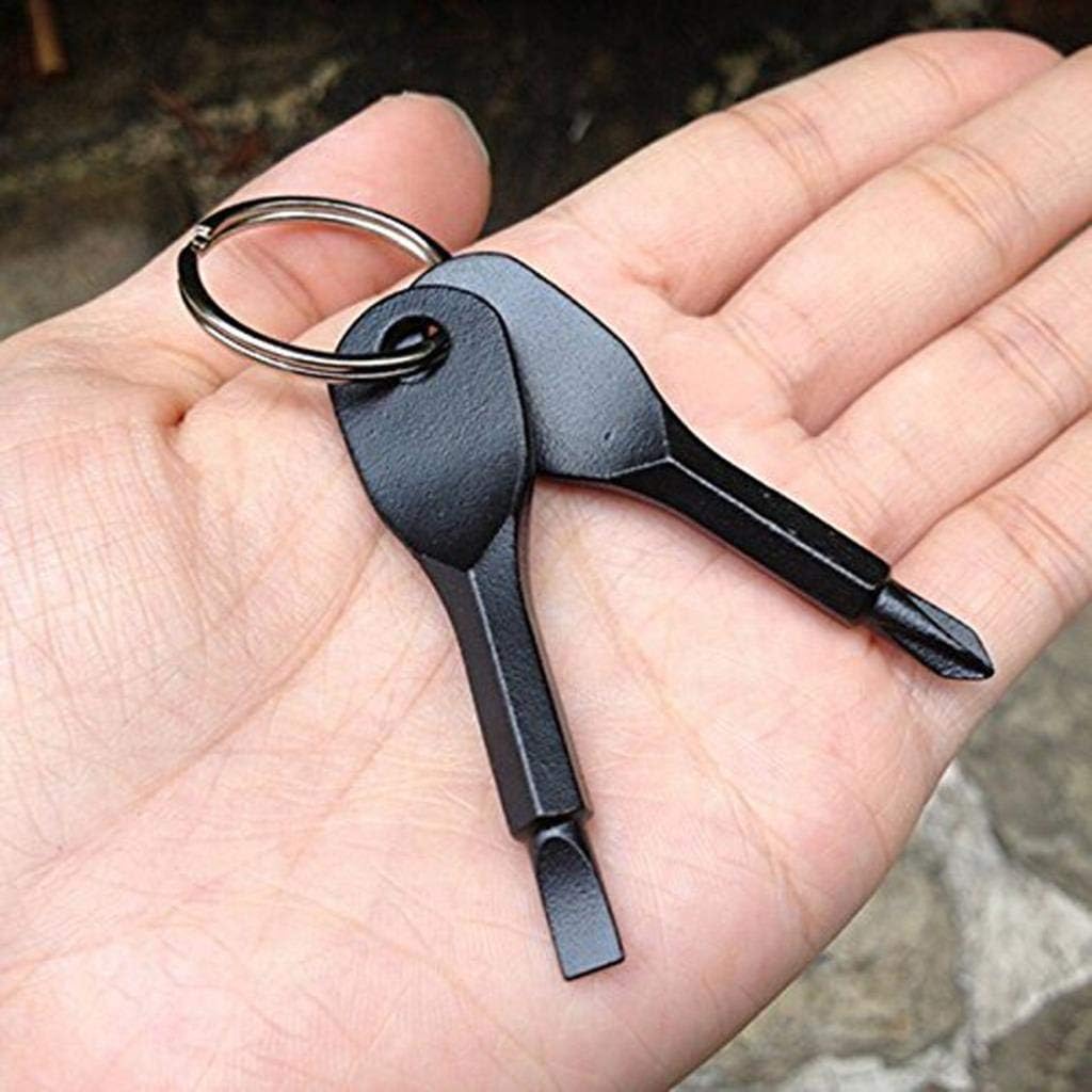 10 Sets Portable Every Day Carry Keys Ring Cross and Slot Type Screwdriver Set Snowflakes Bottle Opener Bicycle Bike Repair Tool Men's Socks Key Multifunction Key Chain Stainless Keychain