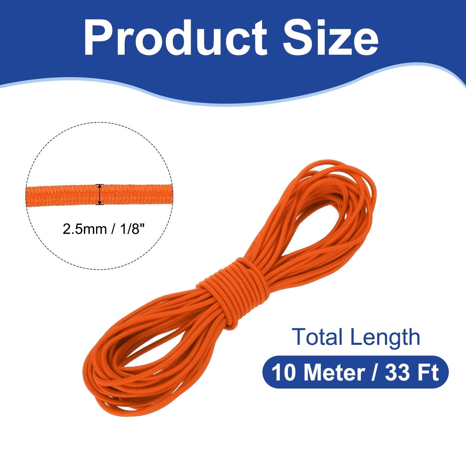 PATIKIL 25mm x 10 Meters Elastic Bungee Cord - Image 2
