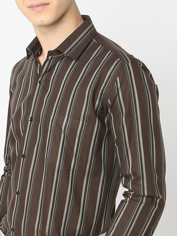 Image of Men's Striped Cotton Formal Shirt