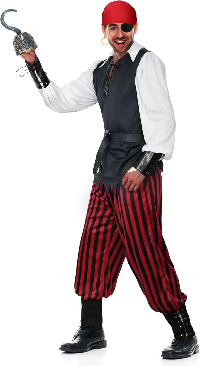 CICOCI Pirate Costume For Men with pirate accessories Adult Halloween Costume Full Set