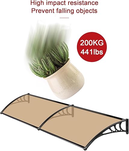 Miniatura 5 de Toldo moderno de policarbonato marrón para puerta delantera, toldo para ventana de patio, toldo para jardín, porche, toldo arqueado, refugio de