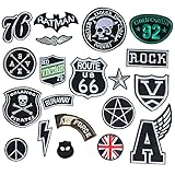 Iron On Patches Embroidered Appliques DIY Decoration or Repair,Sew On Patches for Clothing Backpacks Jeans Caps Shoes etc (C Style 20pcs)