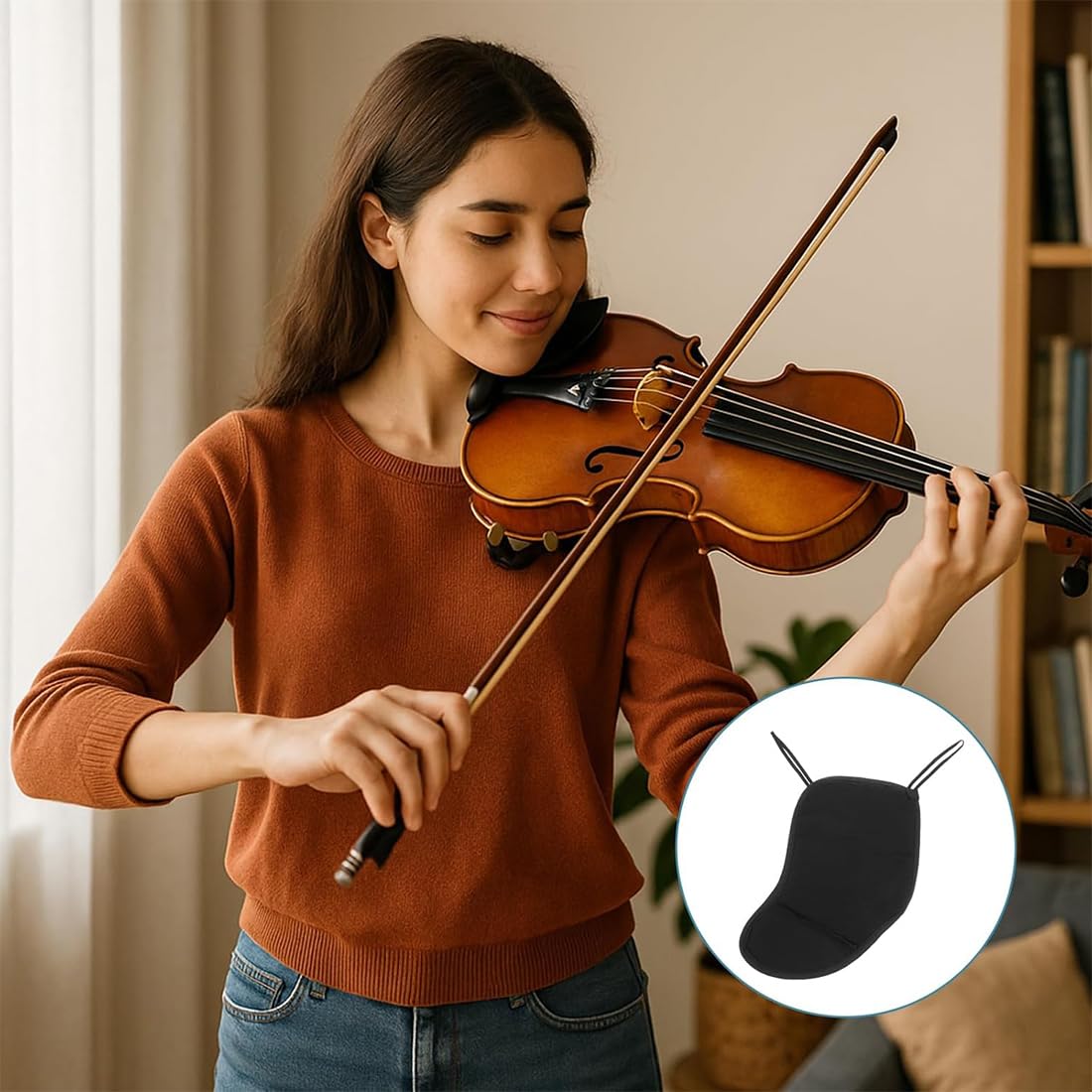 2 PCS Protège-épaule en flanelle pour violon et épaulière Protège-protège-mentonnière pour menton pour violon 3/4 4/4 Accessoires Coussin Violon pour les étudiants