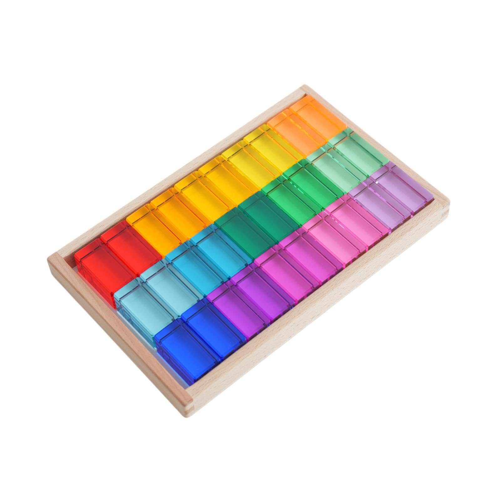 Set Di Blocchi Creativi In Acrilico E Legno | colorato, impilabile, educativo, include scatola