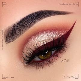 evpct 2Pcs Rose Dark Brown Red Liquid Eyeliner Colorful Set Waterproof Colored Eye Liners for Women Stamps Shapes for Eyes delineadores de colores para ojos delineador de ojos contra el agua 08&17