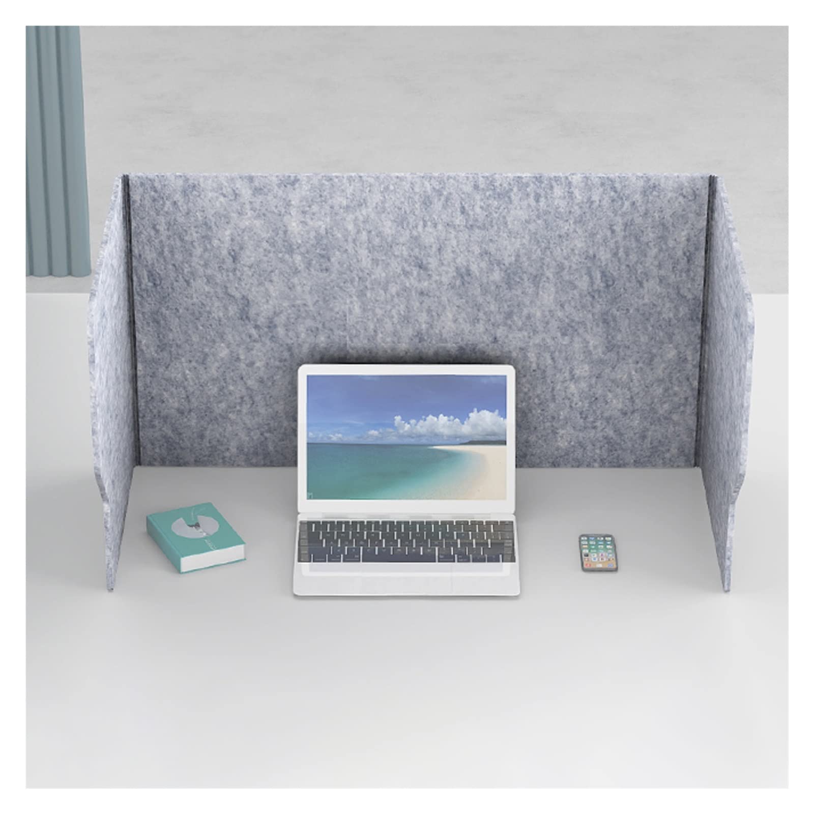 HJYCLFAZU Acoustic Desk Divider, Freestanding Soundproof Partition for Office Privacy, Foldable 3-Panel Absorbing Wall, Portable Workspace Separator Desks and Workstations