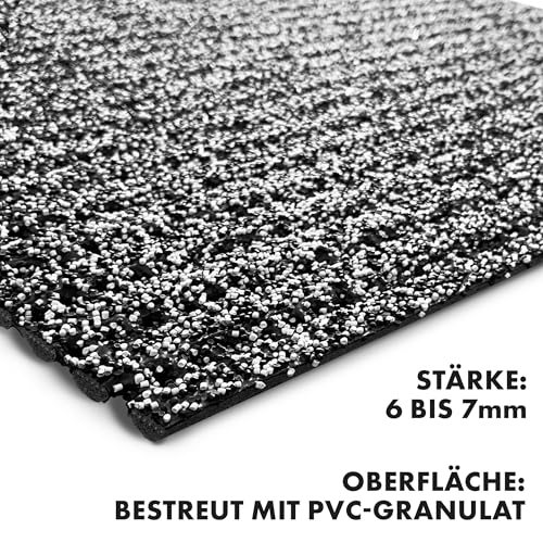 etm Sicherheitsmatte gegen Glätte | Outdoor Teppich mit Rutschfester Granulat Beschichtung | Antirutschmatte für Außenbereich | 120 cm Breite und viele Farben und Längen (1 m Länge, grau)