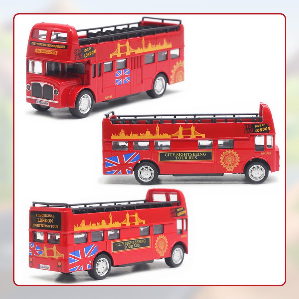 MIFKLMV Classic Bus Double Decker Red Bus Models Toy - Image 4