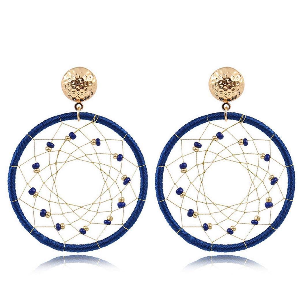 Adoeve Geometric Circle Hollow Weave Net Drop Earring Women Fashion Jewelry Gift Drop & Dangle