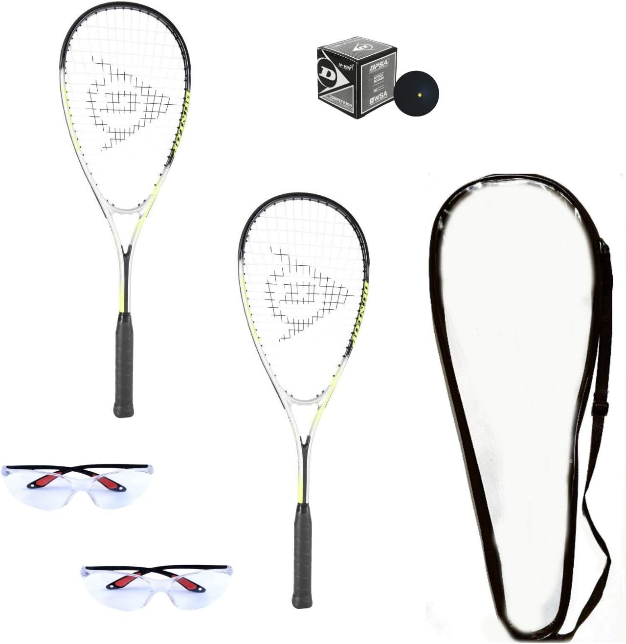 Dunlop Sports Beginner Squash Racquet Set (Includes 2