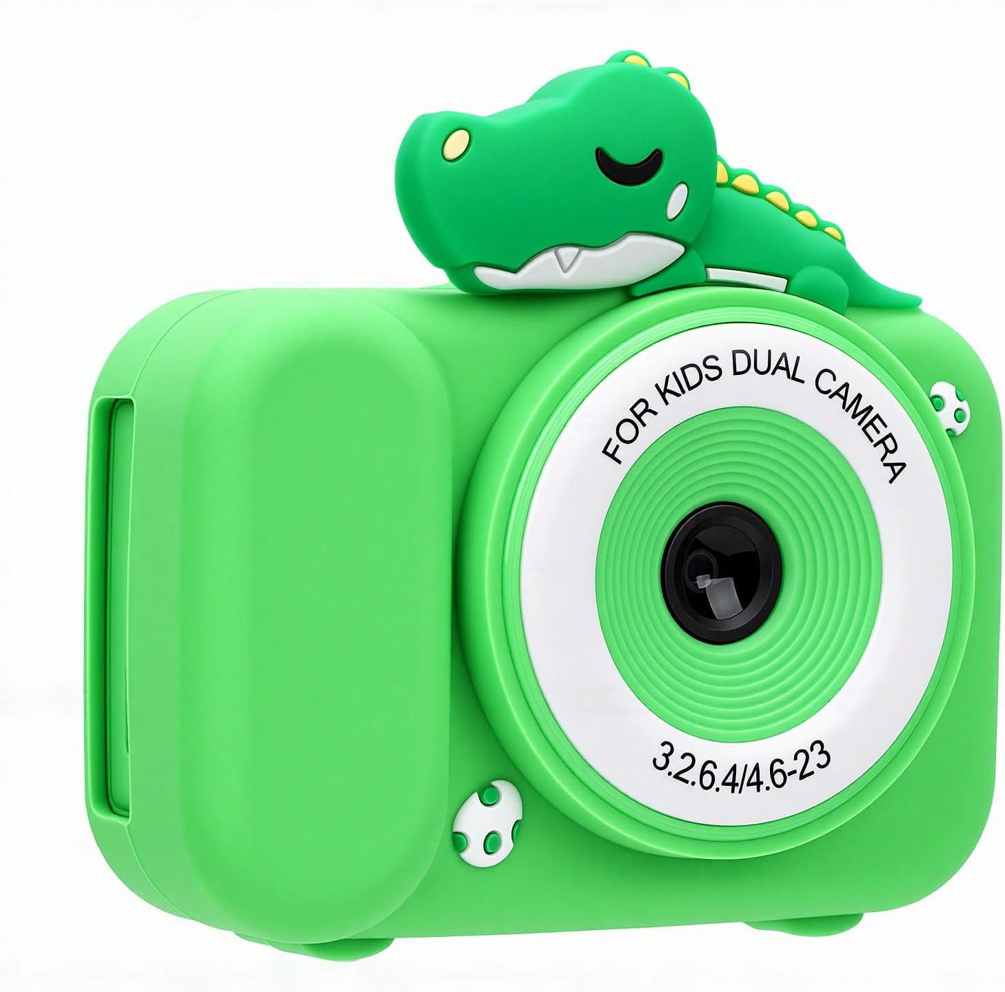 Digital Camera for Kids, Cute Dinosaur Game Music Camera, 48MP HD, 1080P Video, 8X Zoom, Dual Front Rear Lens, with Tripod Stickers for Daily