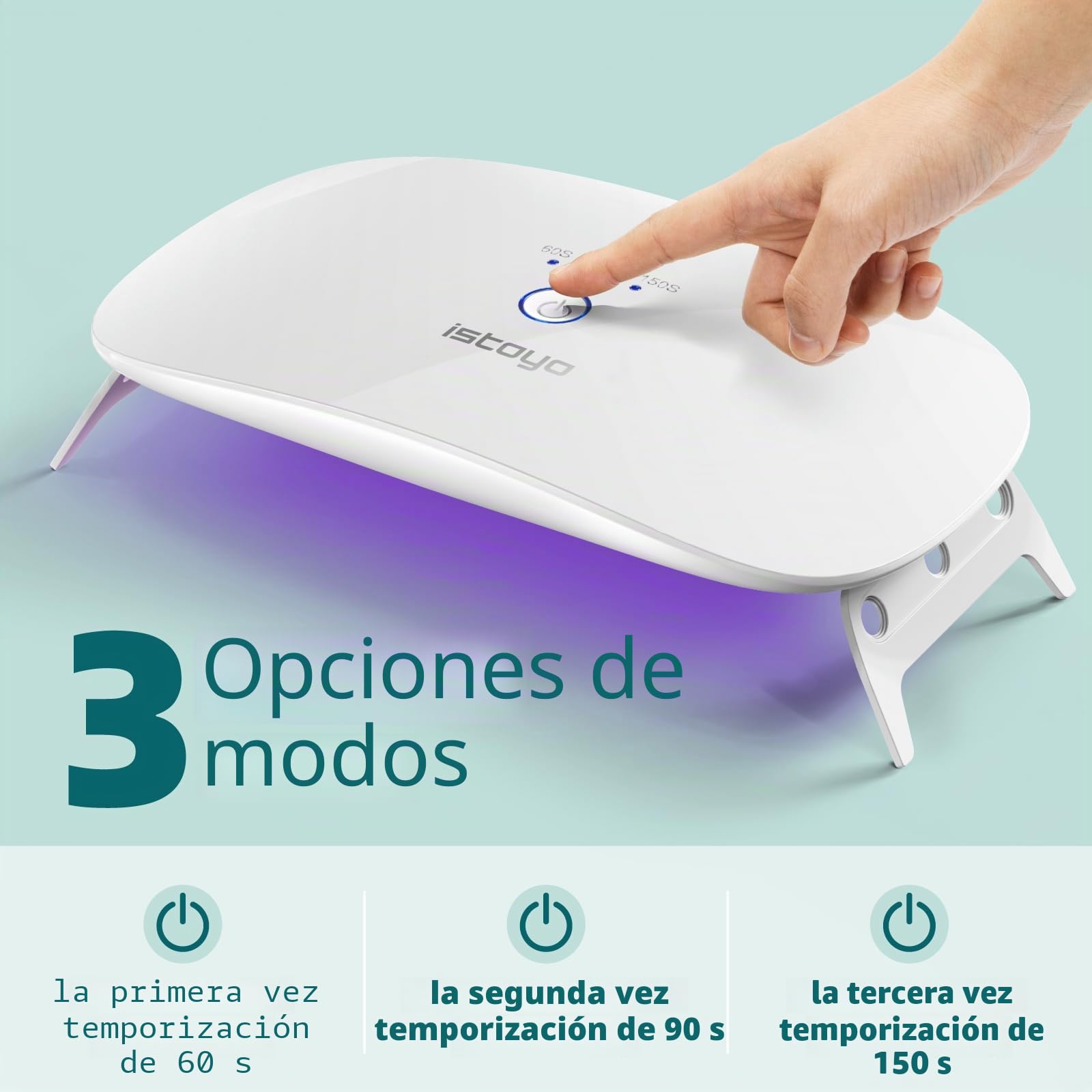 ISTOYO Luz UV de doble longitud de onda de gran tamaño para curado de resina, lámpara portátil para hacer joyas, manualidades, kit de resina y suministros