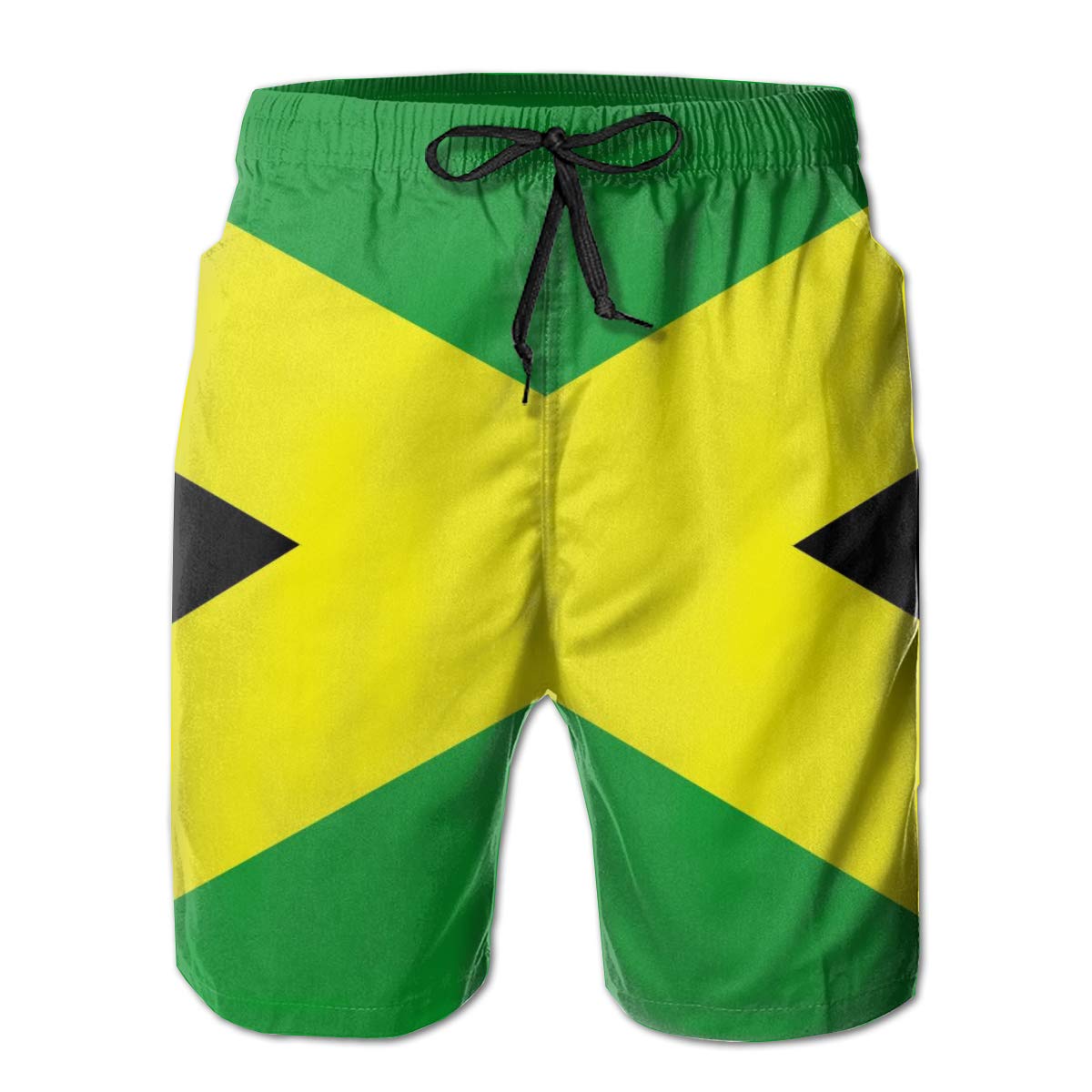 Classic Men's Swim Trunks Beach Shorts with Pockets (Wave Black Mermaid Scales Art)