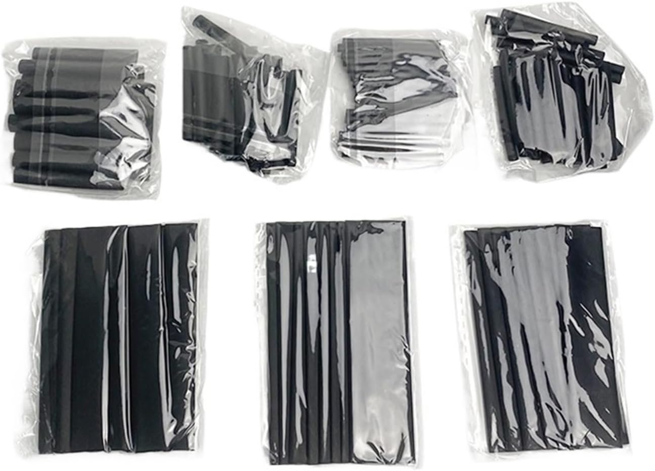127pcs/lot Heat Shrink Tubing 7.28m 2:1 Black Tube Car Cable Sleeving Assortment Wrap Wire Kit with Polyolefin Assortment
