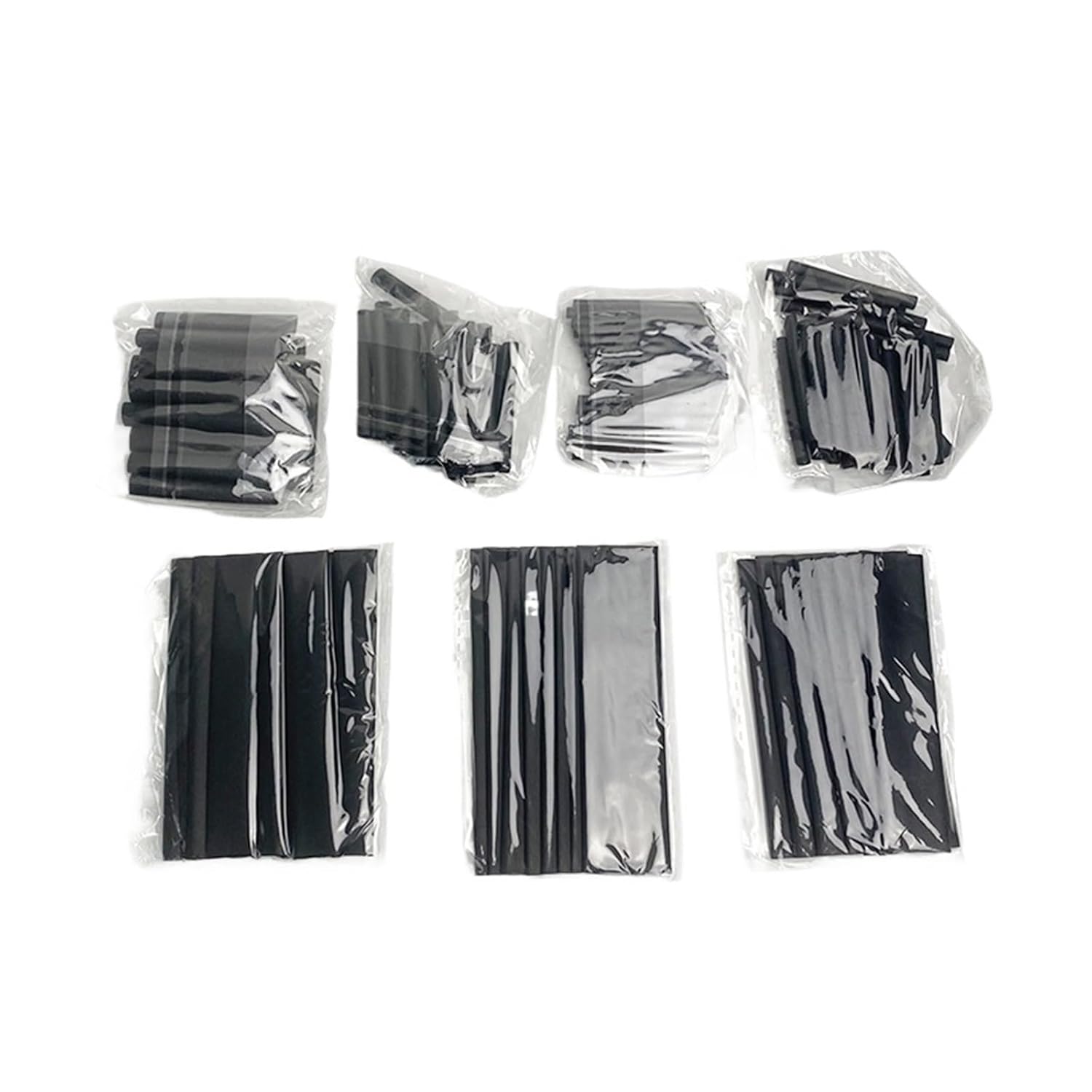 127pcs/lot Heat Shrink Tubing 7.28m 2:1 Black Tube Car Cable Sleeving Assortment Wrap Wire Kit with Polyolefin Assortment