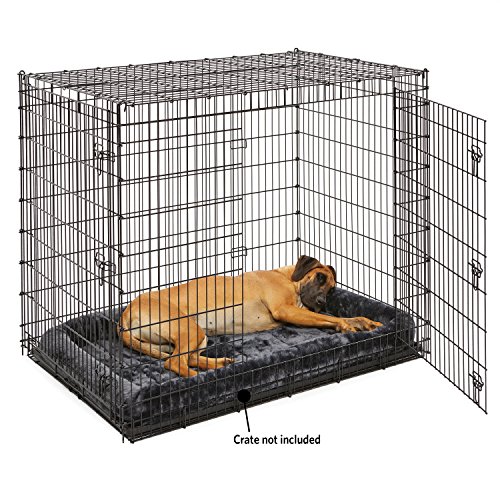 Image of MidWest Homes for Pets QuietTime Giant Dog Bed - Gray Faux Fur Bolster, Ultra-Soft and Machine Washable, Fits 54-Inch Crates and Carriers, for XXL Breed Dogs