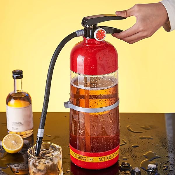 Getränkespender, Feuerlöscher-Form, Likörausgießer, 3 l, große Kapazität, Getränkespender für Zuhause, Partys, Versammlungen, Grillen, ideal für Party-Liebhaber und Heimunterhaltung - 4