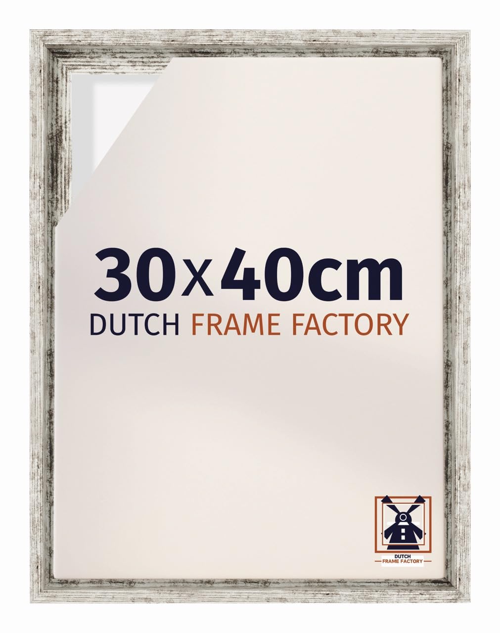 Dutch Frame Factory - Schattenfugenrahmen 30x40 - White Vintage - Rahmen fΓΌr Leinwand Bilder auf Keilrahmen - MDF - Lausanne