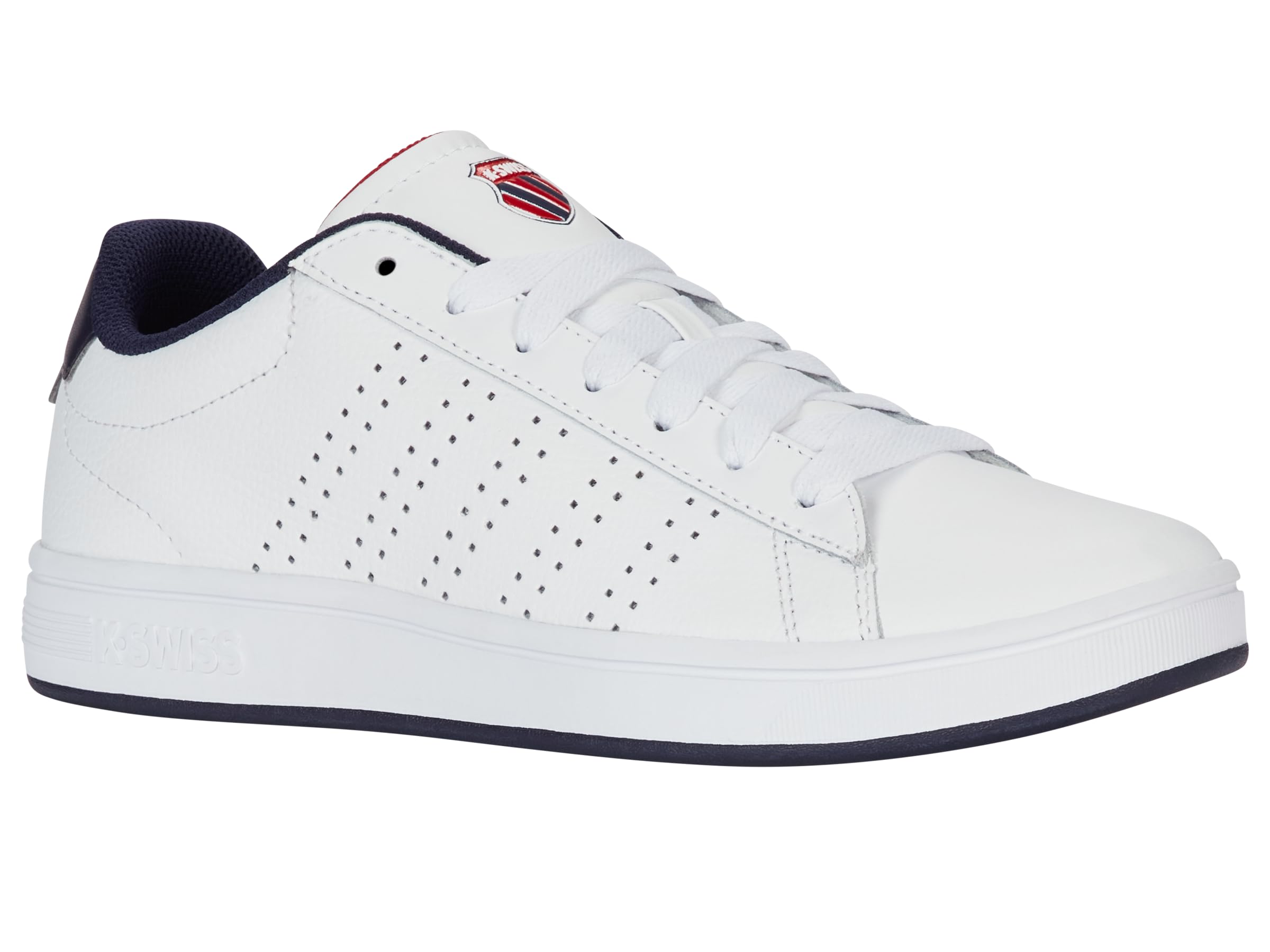 K-Swiss Court Base II Herren Sneaker Sportschuhe 04411-130-M Weiß | Die K-SWISS Base II Herren Sneaker: edle Leder, hervorragender Komfort und zeitloser Style. Ideal für aktive Männer!