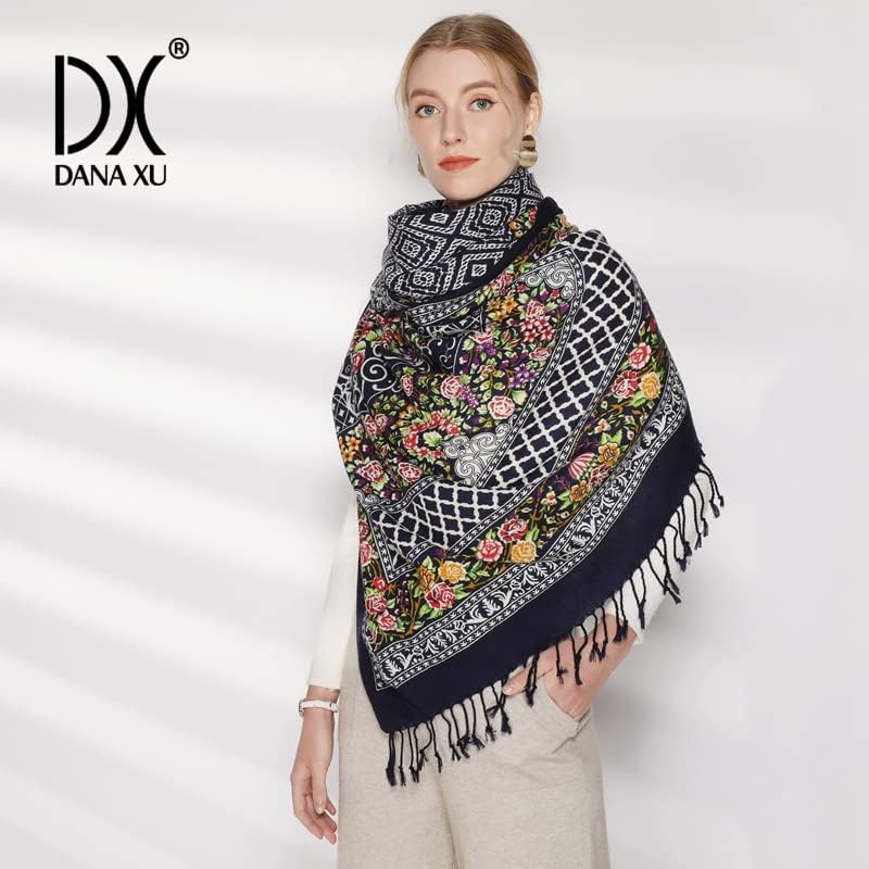 Miniatura 4 de DANA XU 100 Pure Wool Large Size Scarf Pashminas Shawls And Wraps For Women