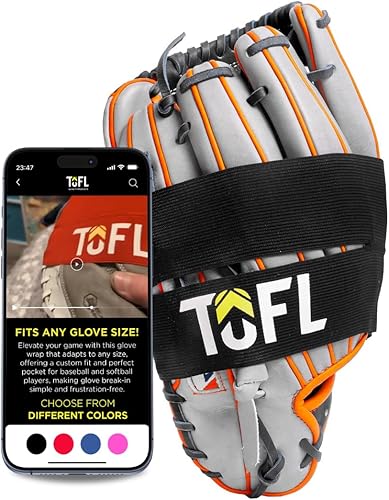 TOFL Envoltura de Guante de Beisbol - Formador de Guantes de Béisbol y Softbol - Elástico Antiguo y Bolsa de Bolsillo Se adapta a Guantes Grandes y