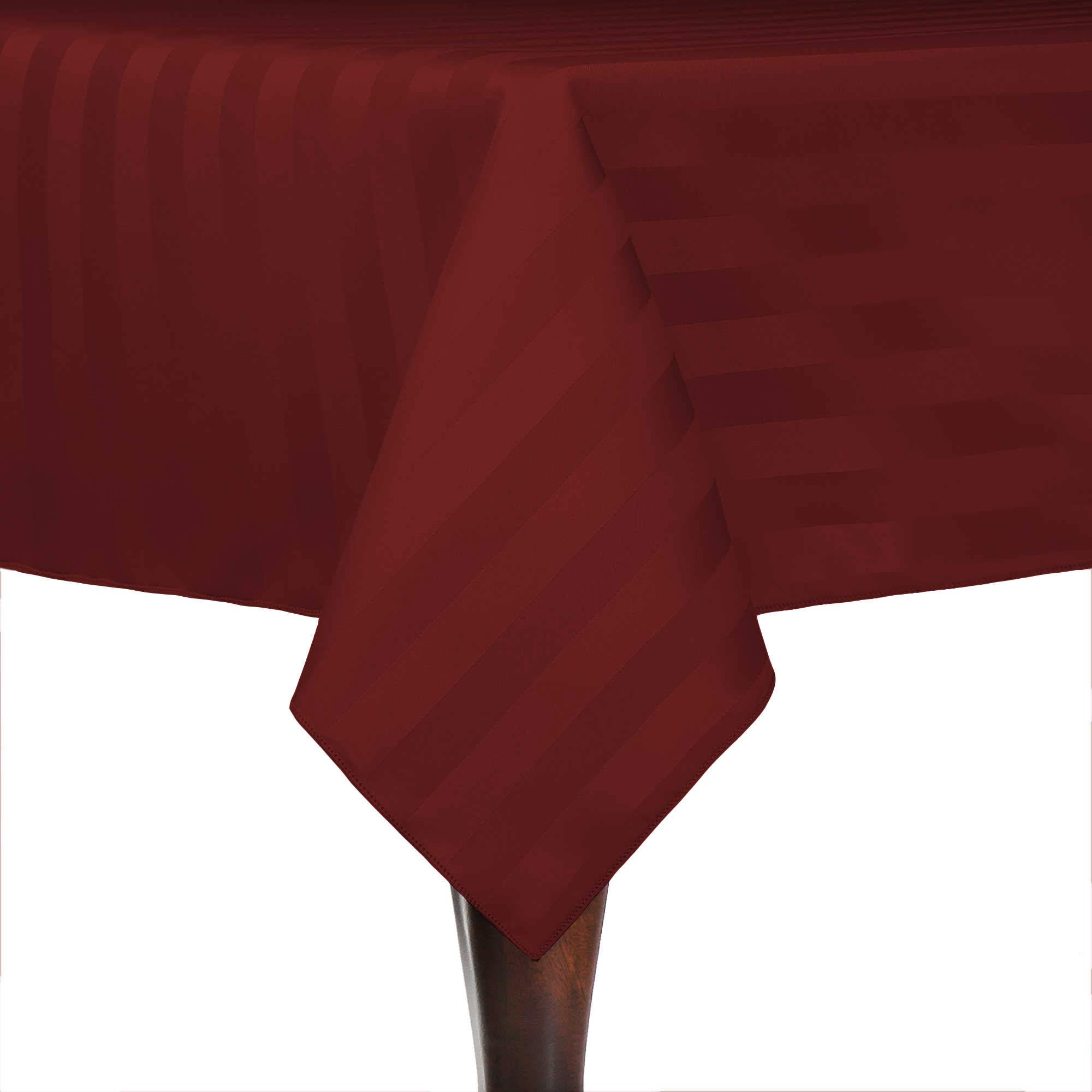 Ultimate Textile -3 Pack- Satin-Stripe 54 x 54-Inch Square Tablecloth, Brick Rust Red