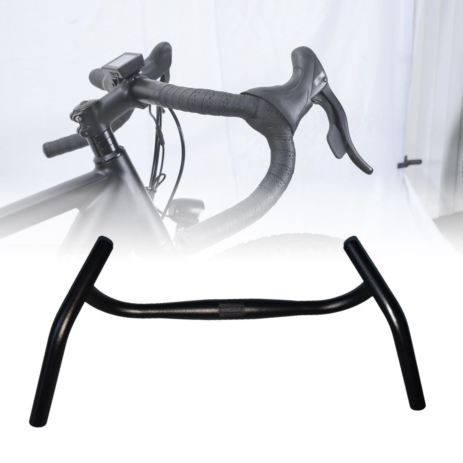 Milageto Guidon de Vélo en Alliage d'Aluminium, Guidon Vélo Universel en Forme de Cintre, Barre d'angle Externe Légère de Remplacement, Barre de Descente pour VTT et Vélo de Ville