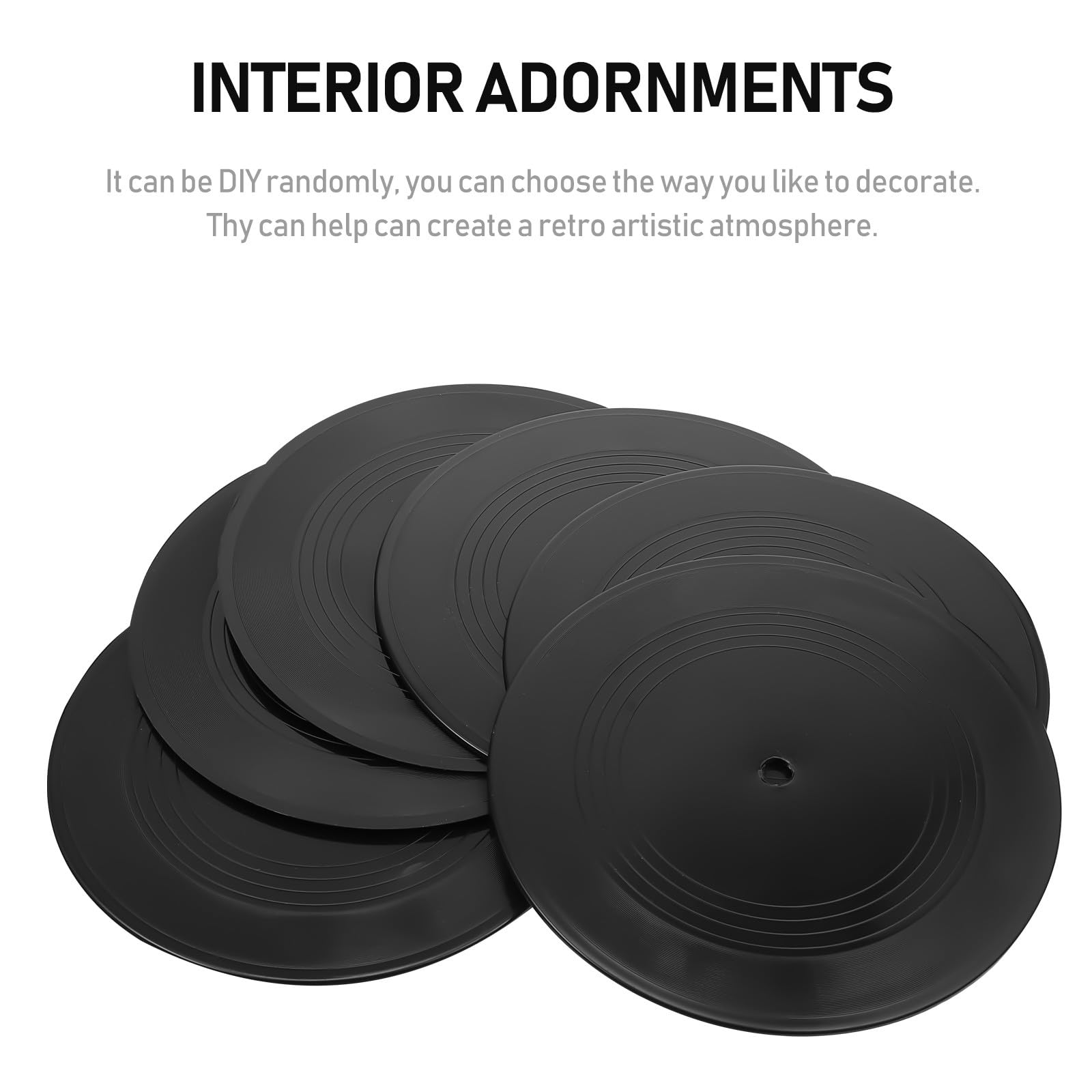 Abaodam Decorazione in Vinile Nero 12 Pezzi per Parete Retrò | Ornamenti d Interni per Stanza, Stile Artistico per Fai-da-te, Decorazioni Pareti