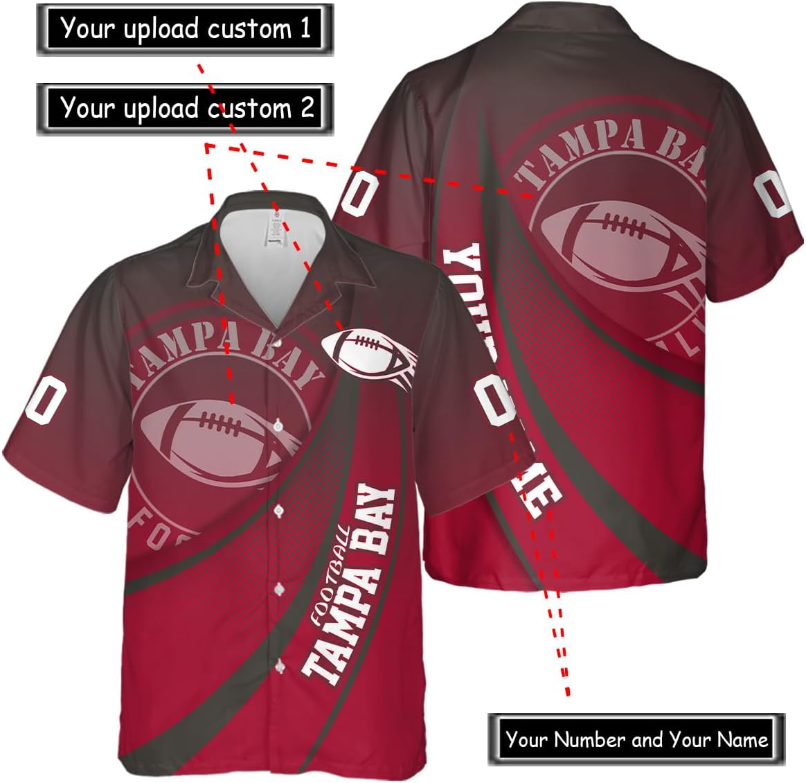 Personalized Tampa Bay Football Team Buccaneers Hawaiian Shirts for Men, Gift for Fan