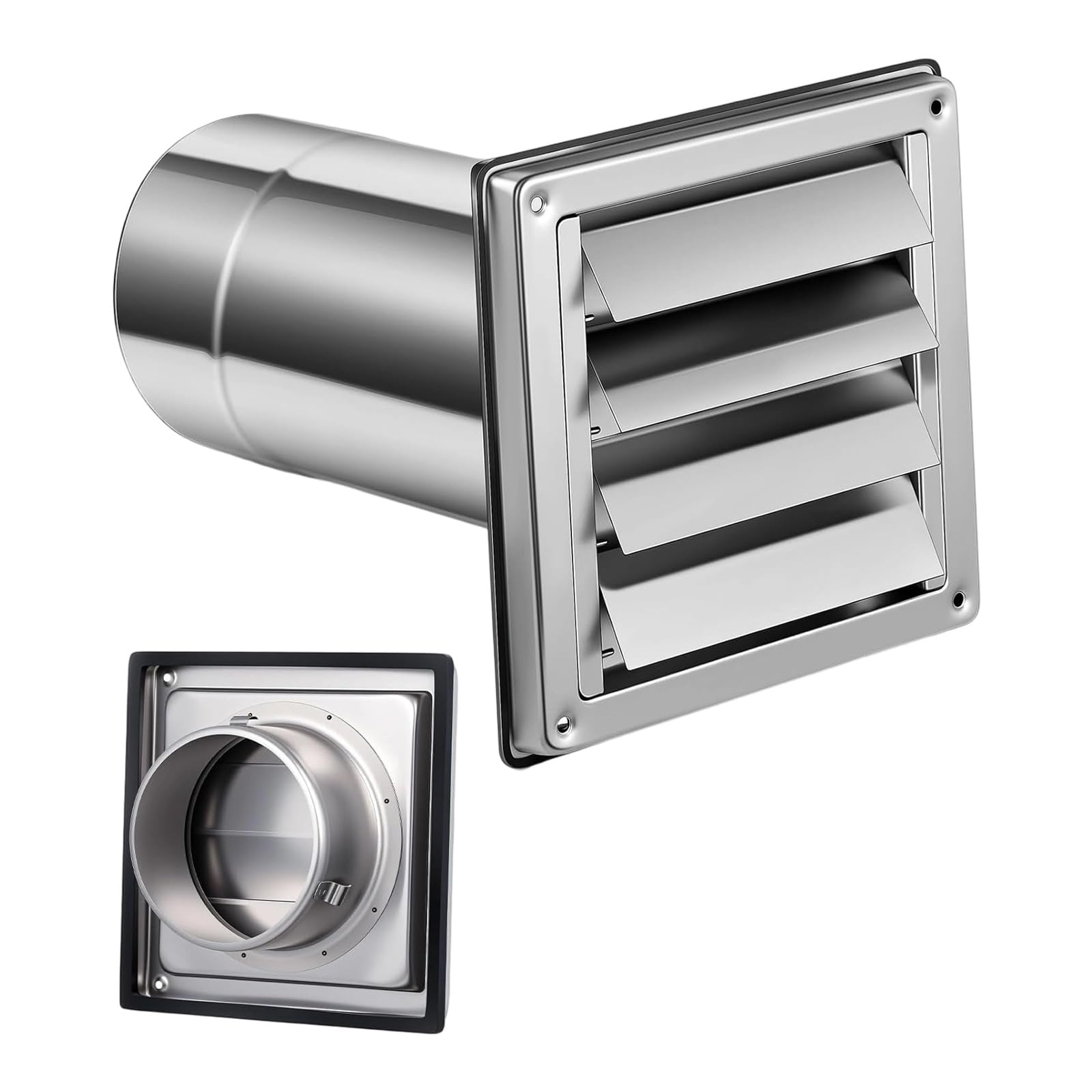 Laikoutd Stainless Steel Square Ventilation Cover Air Outlet External Wall Rain Cap Vent Duct Grill Vent Duct Grill