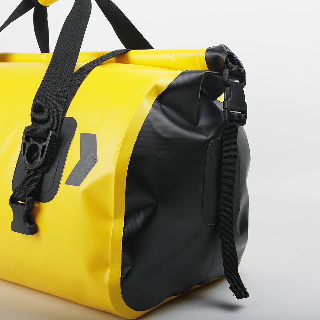 Bolsa de Asiento Trasero para Ciclismo de Larga Distancia Solución de Almacenamiento espaciosa y Elegante para Ciclistas PVC con Accesorio, Amarillo, 50L