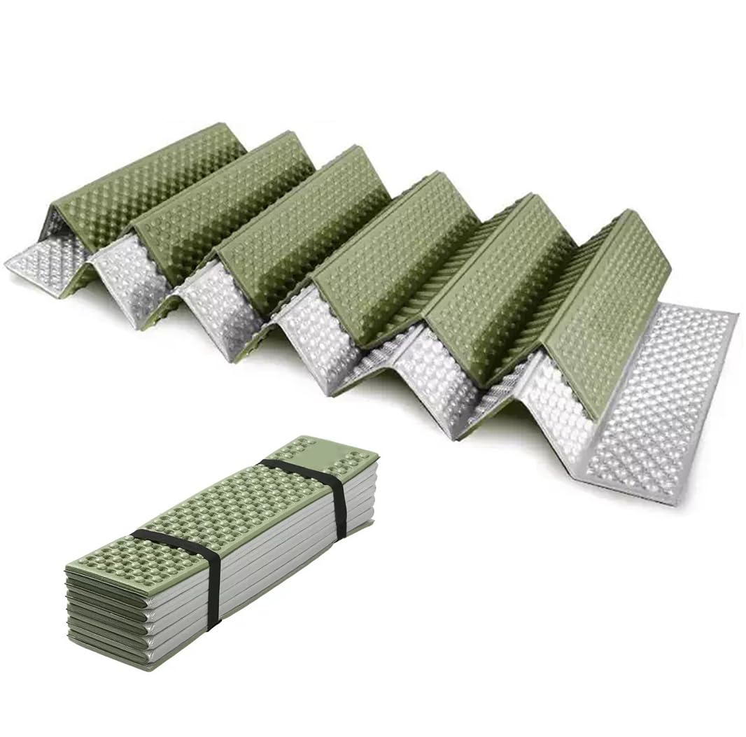 Foldable Camping Mat, Closed Cell Foam Sleeping Mats in Tent, Aluminium Foil Insulation Ground Mats for Backpacking, Reflective Mat