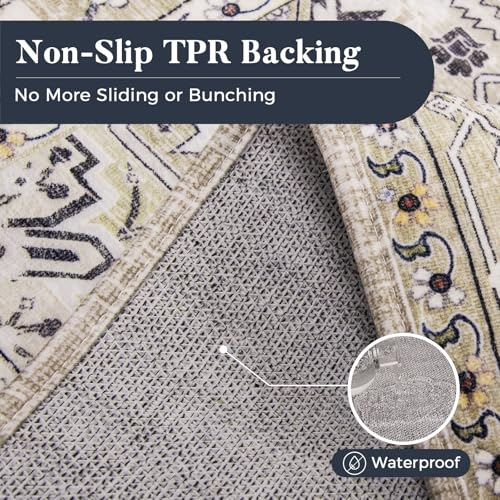 Tapete decorativo Boho 2x3 pies antideslizante lavable miniatura 5