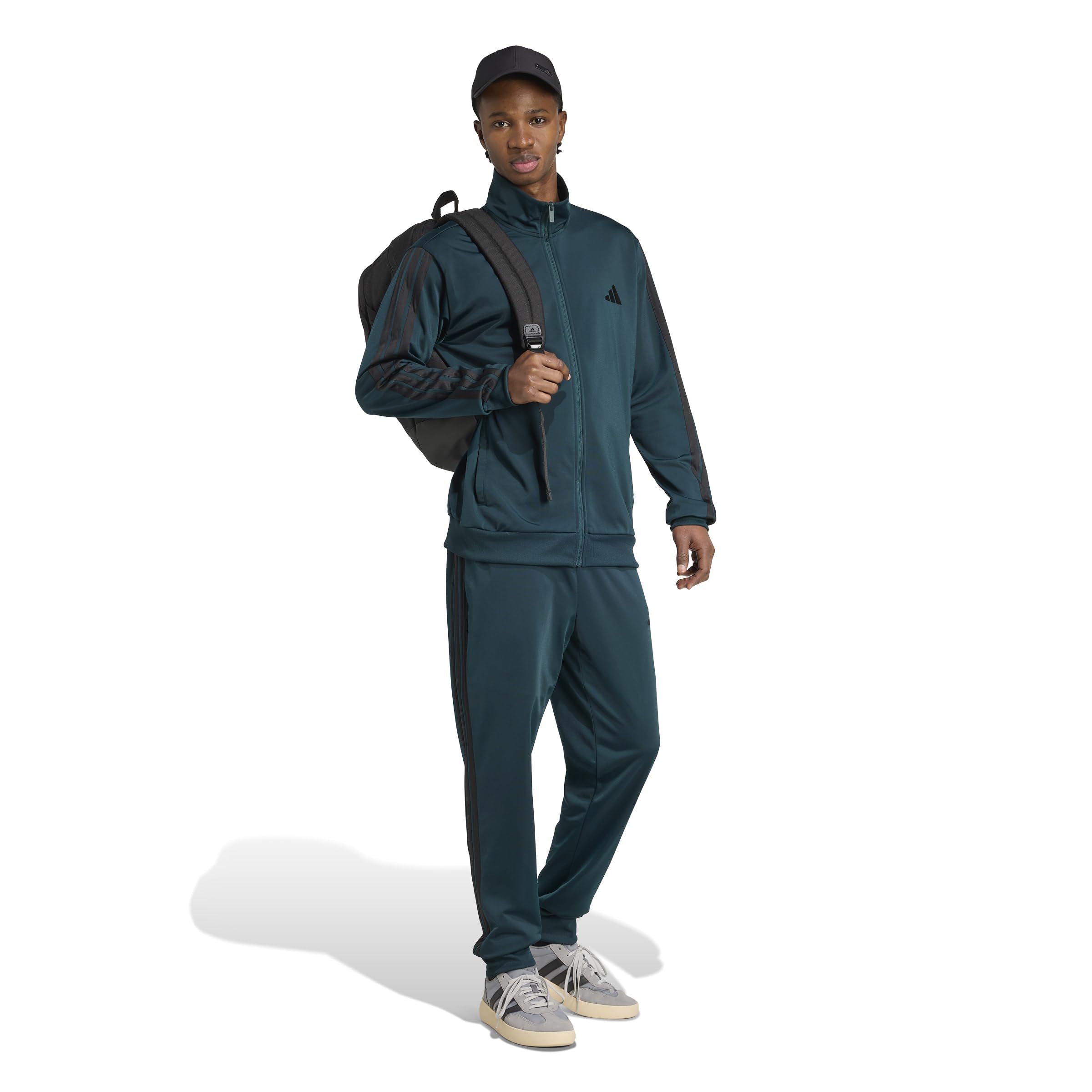 adidas Uomo SPORTSWEAR BASIC 3 STRIPES TRICOT TRACKSUIT, Aurora Ivy, XS